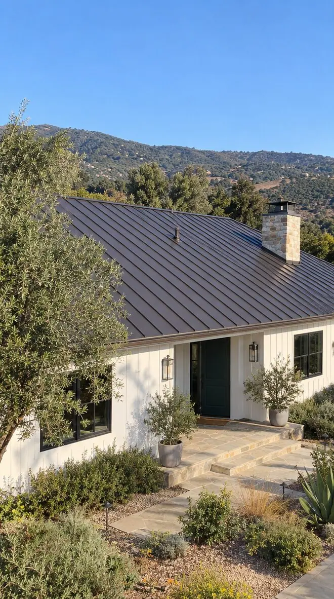 After: new standing-seam metal roof on a ranch house